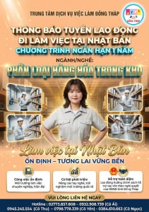 Tuyển gấp 40 nữ làm việc tại Nhật Bản đơn hàng Phân loại hàng hóa trong kho