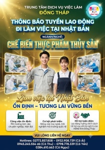 Tuyển gấp 20 nam, nữ làm việc tại Nhật Bản đơn hàng Chế biến thực phẩm thủy sản