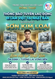 Tuyển gấp 5 nam làm việc tại Nhật Bản đơn hàng Sơn kim loại