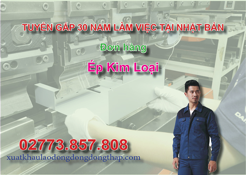 Tuyển gấp 30 nam làm việc tại Nhật Bản đơn hàng ép kim loại