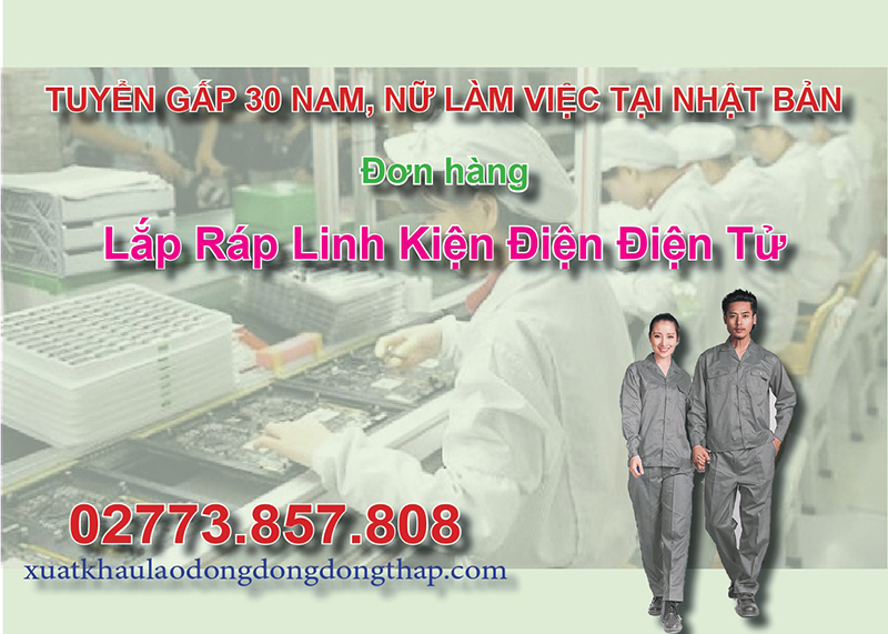 Tuyển gấp 30 nam, nữ làm việc tại Nhật Bản đơn hàng lắp ráp linh kiện điện điện tử