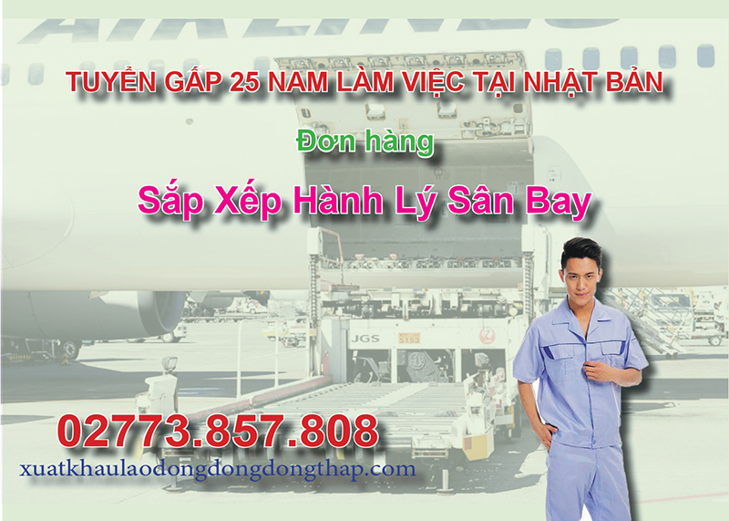 Tuyển gấp 25 nam làm việc tại Nhật Bản đơn hàng sắp xếp hành lý sân bay