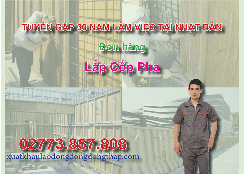 Tuyển gấp 30 nam làm việc tại Nhật Bản đơn hàng lắp cốp pha