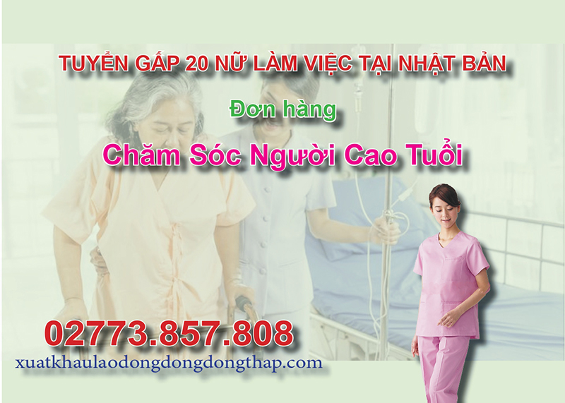 Tuyển gấp 20 nữ làm việc tại Nhật Bản đơn hàng chăm sóc người cao tuổi