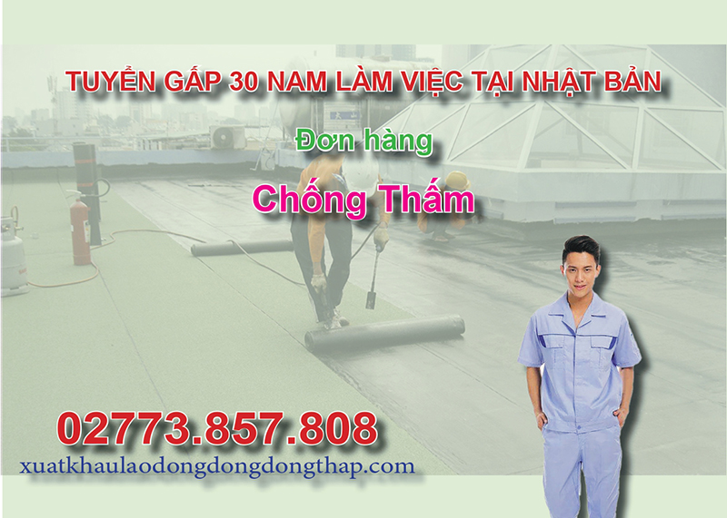 Tuyển gấp 30 nam làm việc tại Nhật Bản đơn hàng chống thấm