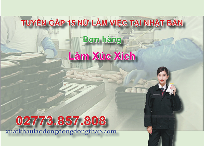 Tuyển gấp 15 nữ làm việc tại Nhật Bản đơn hàng làm xúc xích