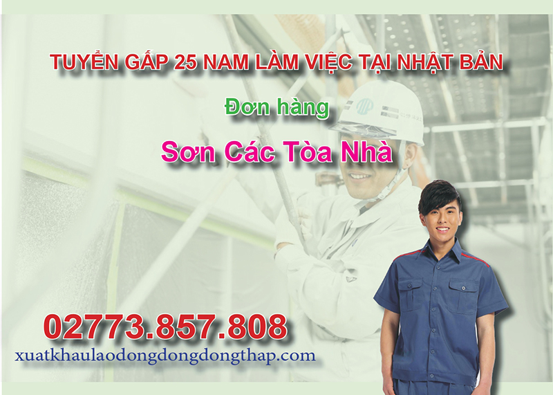 Tuyển gấp 25 nam làm việc tại Nhật Bản đơn hàng sơn các tòa nhà