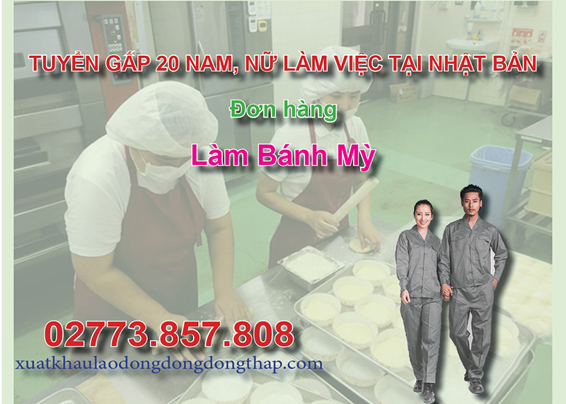 Tuyển gấp 20 nam, nữ làm việc tại Nhật Bản đơn hàng làm bánh mỳ