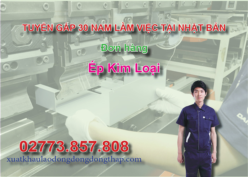 Tuyển gấp 30 nam làm việc tại Nhật Bản đơn hàng ép kim loại