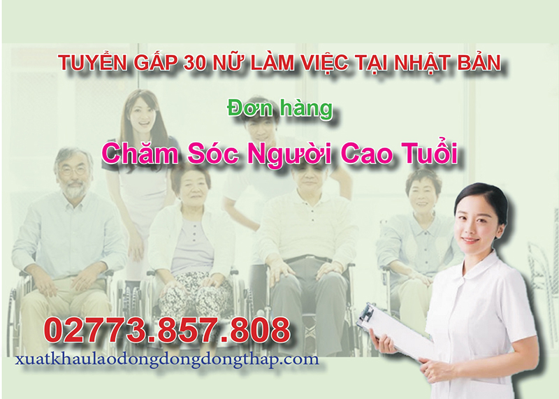 Tuyển gấp 30 nữ làm việc tại Nhật Bản đơn hàng chăm sóc người cao tuổi