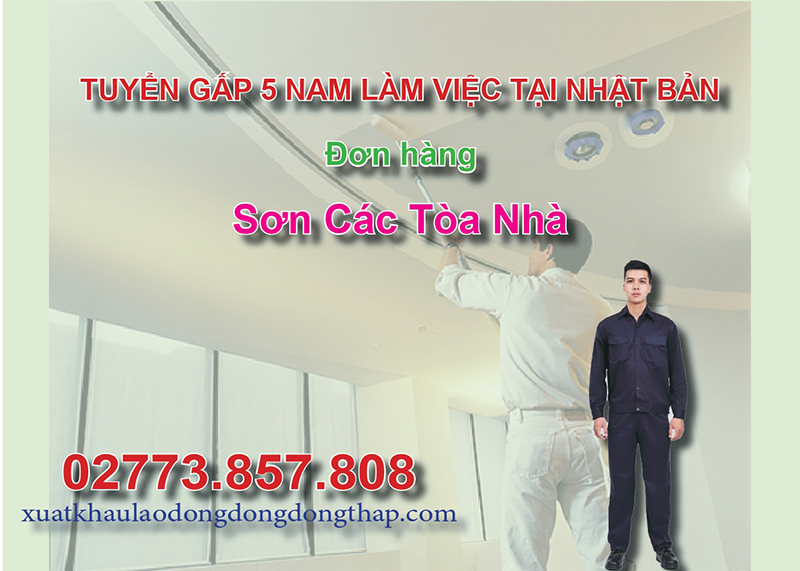 Tuyển gấp 5 nam làm việc tại Nhật Bản đơn hàng sơn các tòa nhà