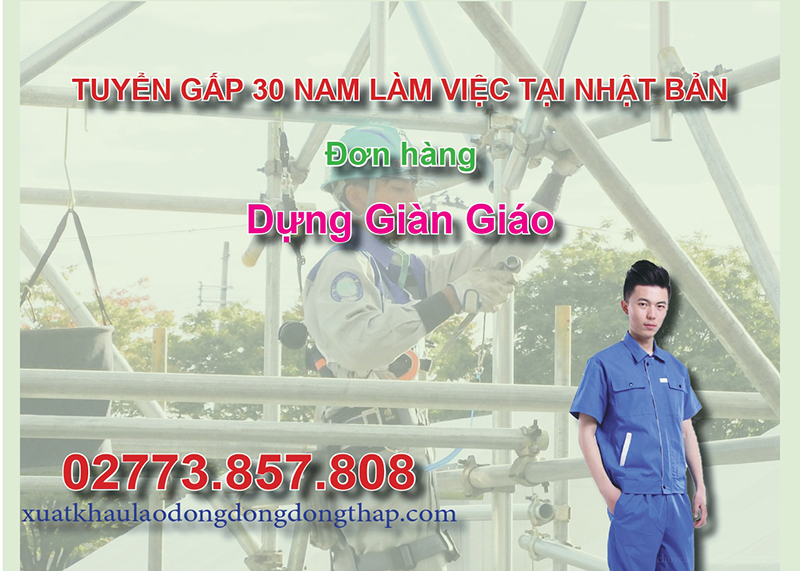 Tuyển gấp 30 nam làm việc tại Nhật Bản đơn hàng dựng giàn giáo