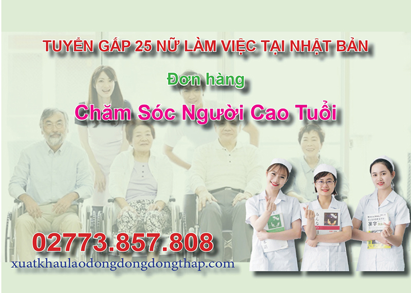 Tuyển gấp 25 nữ làm việc tại Nhật Bản đơn hàng chăm sóc người cao tuổi