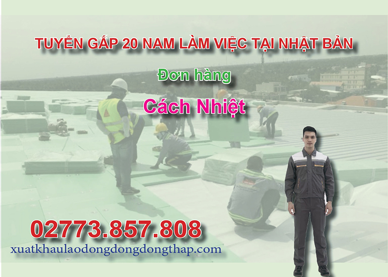 Tuyển gấp 20 nam làm việc tại Nhật Bản đơn hàng cách nhiệt