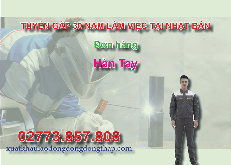 Tuyển gấp 30 nam làm việc tại Nhật Bản đơn hàng hàn tay