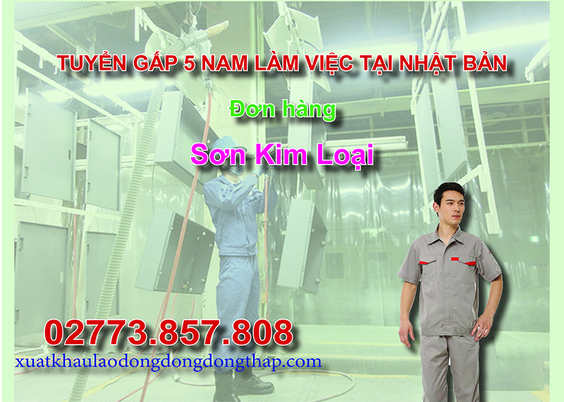 Tuyển gấp 5 nam làm việc tại Nhật Bản đơn hàng sơn kim loại