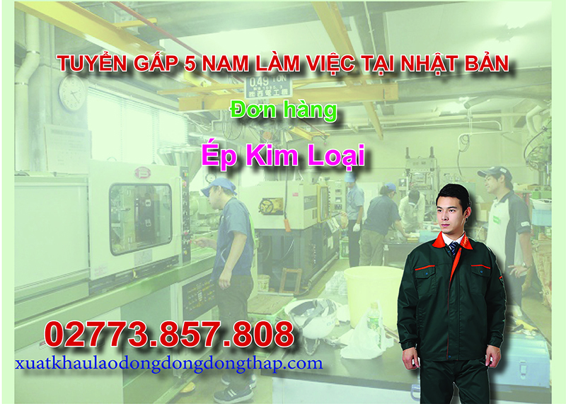 Tuyển gấp 5 nam làm việc tại Nhật Bản đơn hàng ép kim loại