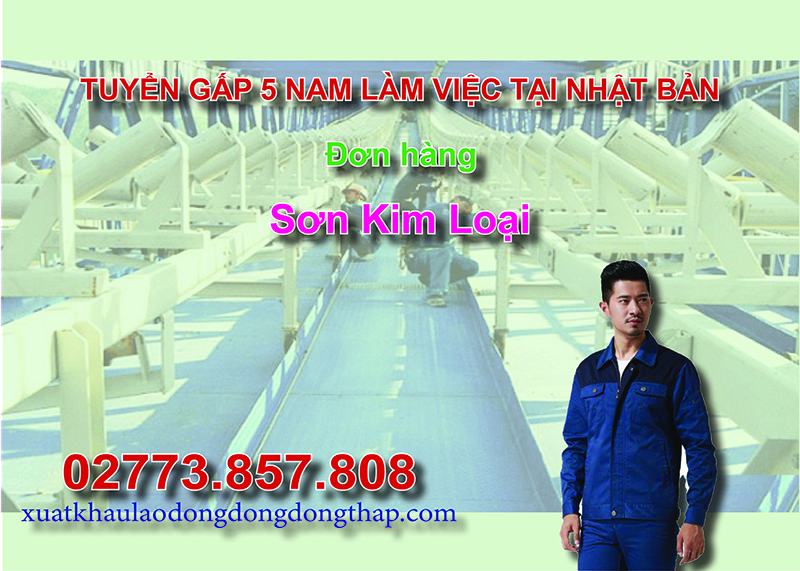 Tuyển gấp 5 nam làm việc tại Nhật Bản đơn hàng sơn kim loại