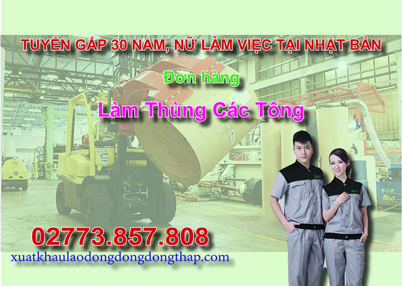 Tuyển gấp 30 nam, nữ làm việc tại Nhật Bản đơn hàng làm thùng các tông