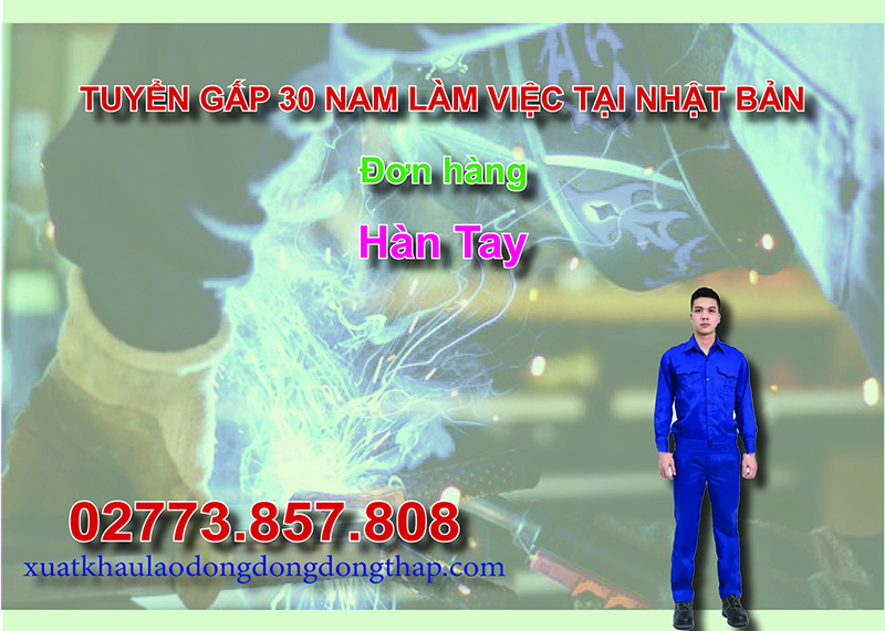 Tuyển gấp 30 nam làm việc tại Nhật Bản đơn hàng hàn tay