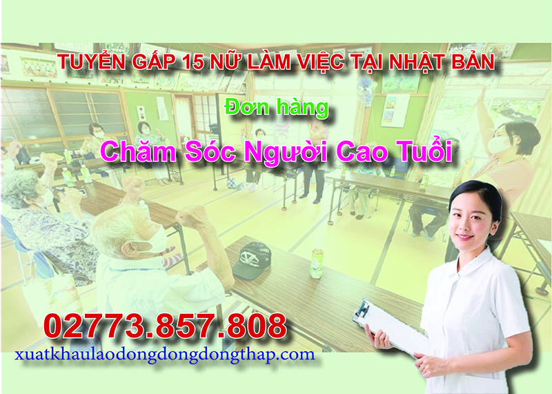 Tuyển gấp 15 nữ làm việc tại Nhật Bản đơn hàng chăm sóc người cao tuổi