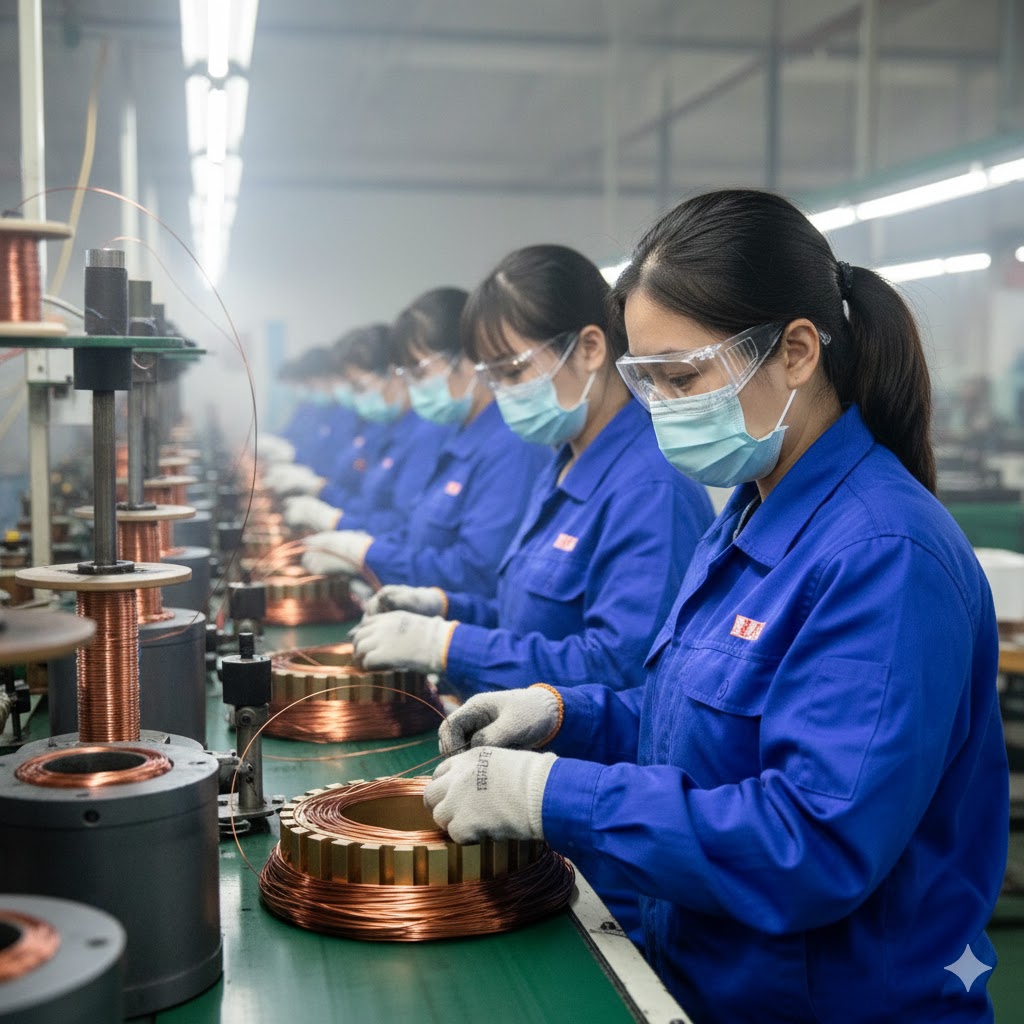 Tuyển gấp  2 nữ làm việc tại Nhật Bản đơn hàng Quấn dây điện mô tơ