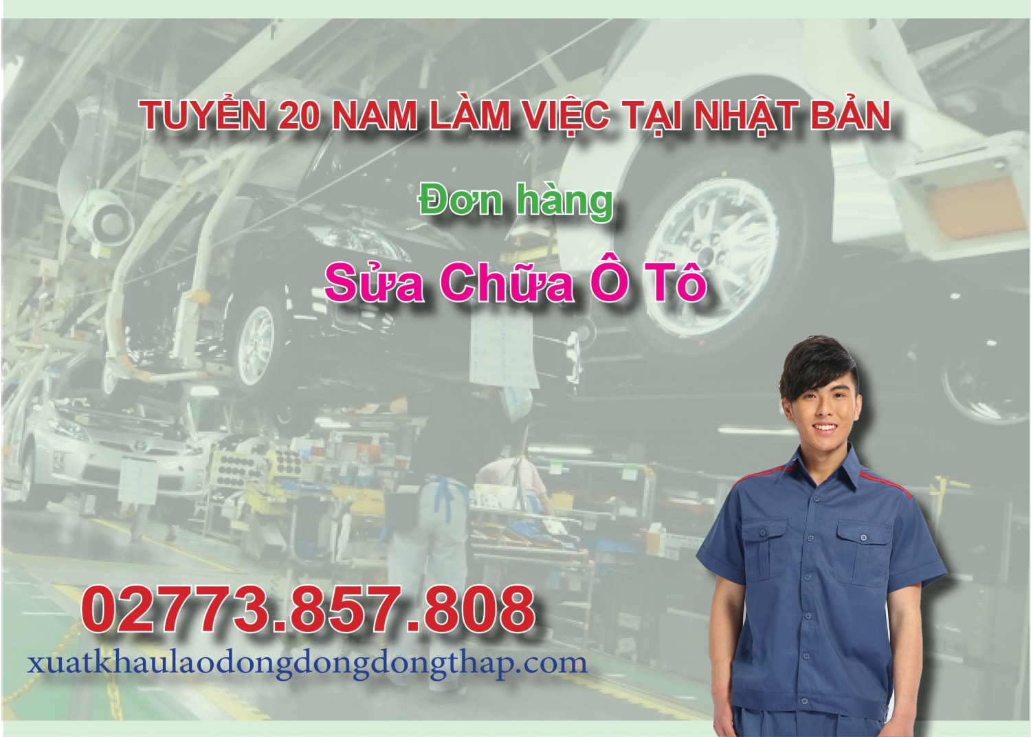 Tuyển 20 nam làm việc tại Nhật Bản đơn hàng sửa chữa ô tô