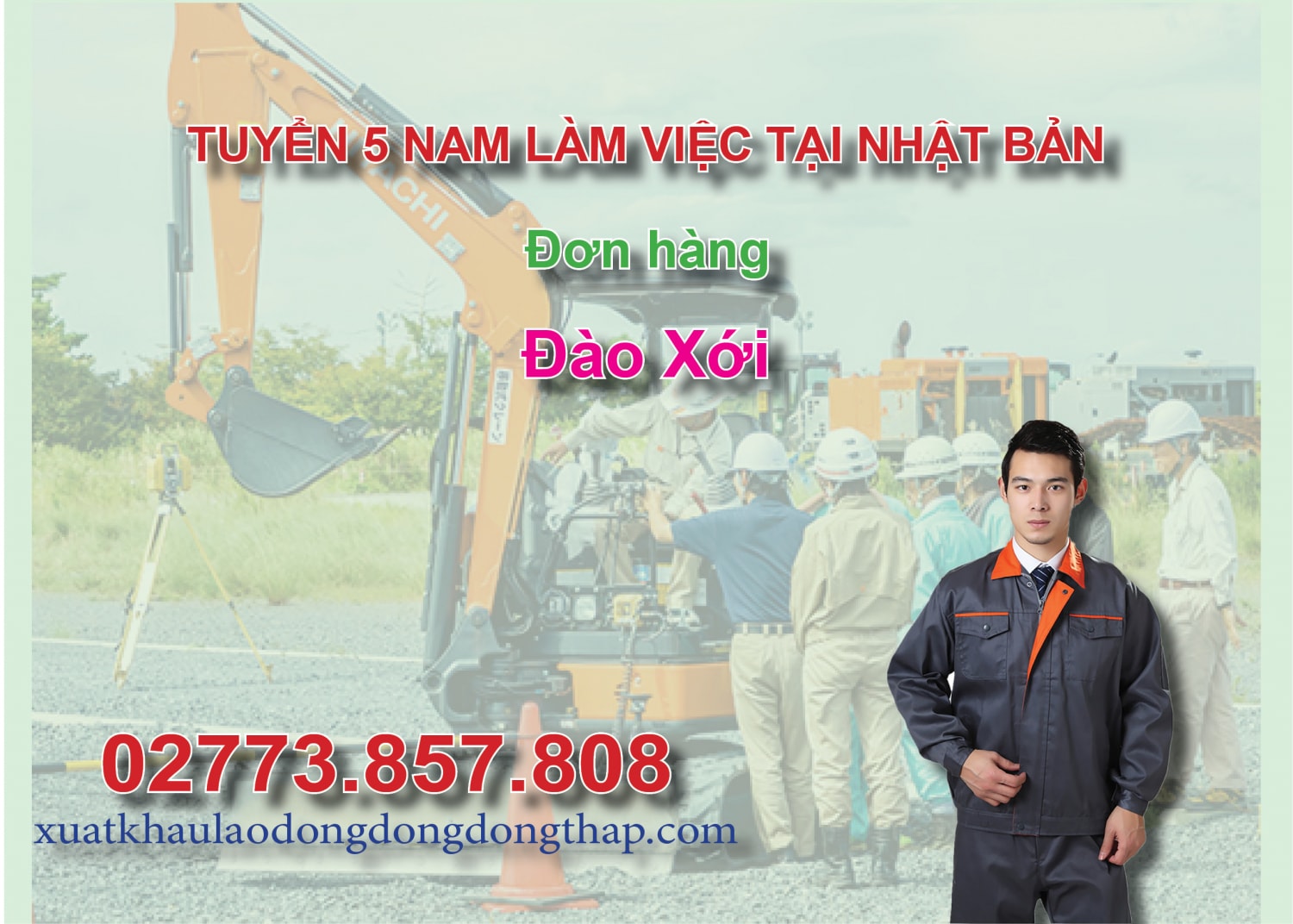 Tuyển 5 nam làm việc tại Nhật Bản đơn hàng đào xới