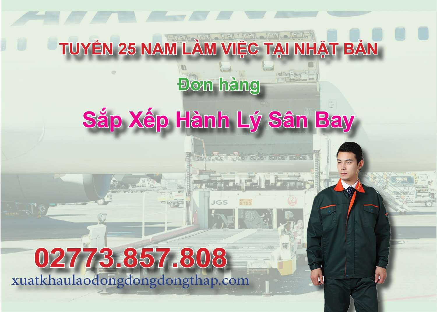 Tuyển 25 nam làm việc tại Nhật Bản đơn hàng sắp xếp hành lý sân bay