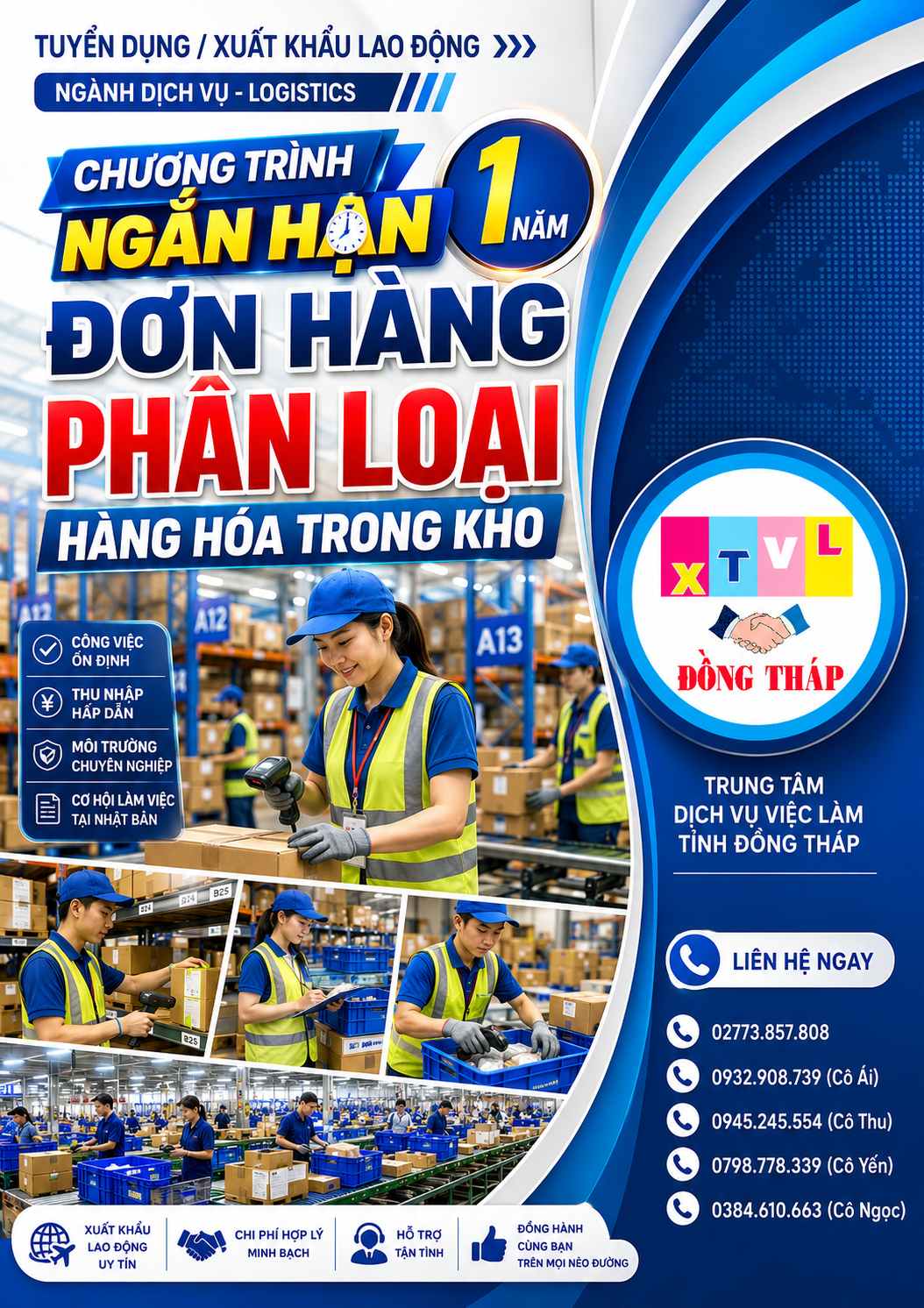 Tuyển gấp 30 nữ làm việc tại Nhật Bản đơn hàng Phân loại thực phẩm trong kho