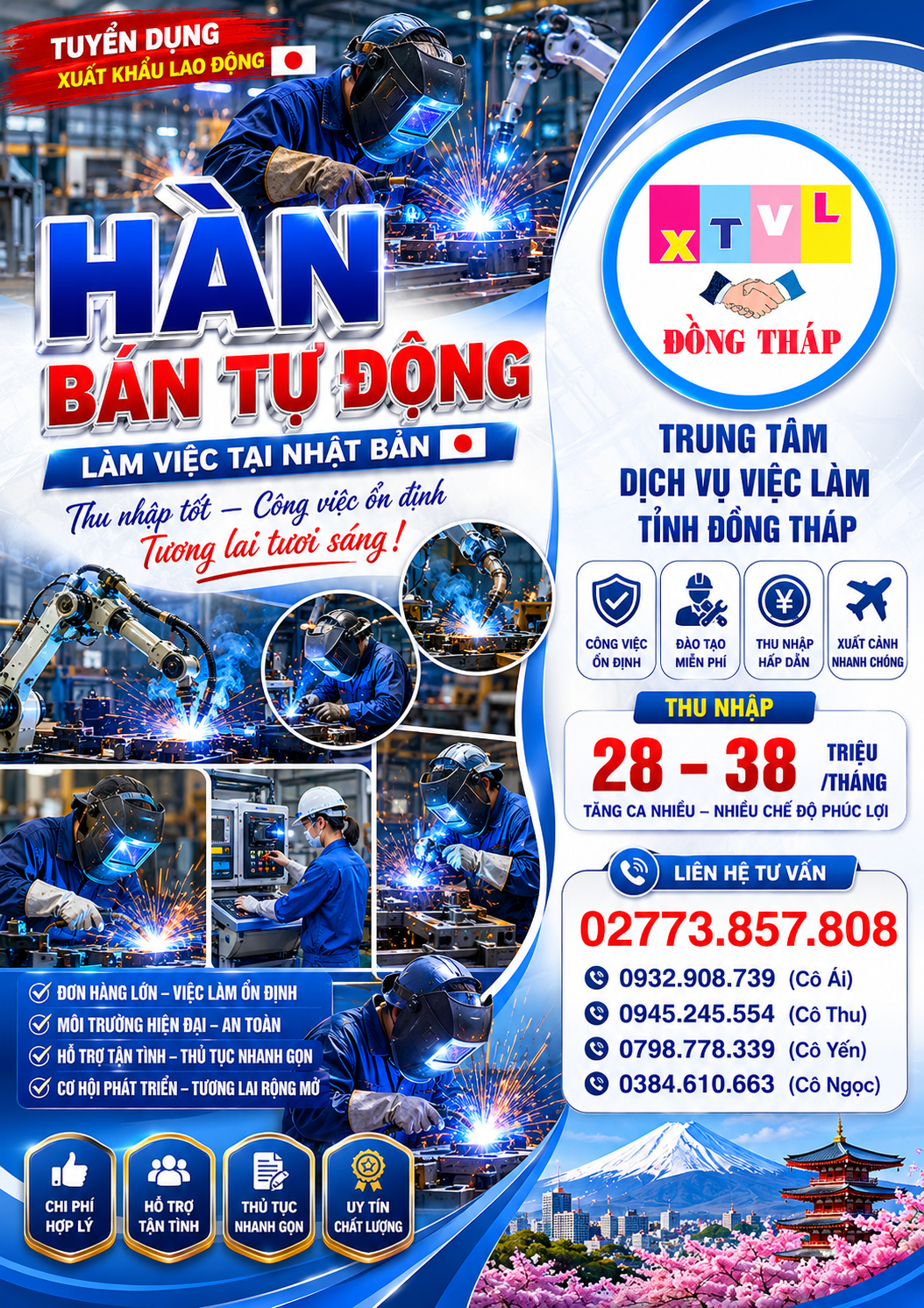 Tuyển gấp 5 nam làm việc tại Nhật Bản đơn hàng Hàn bán tự động