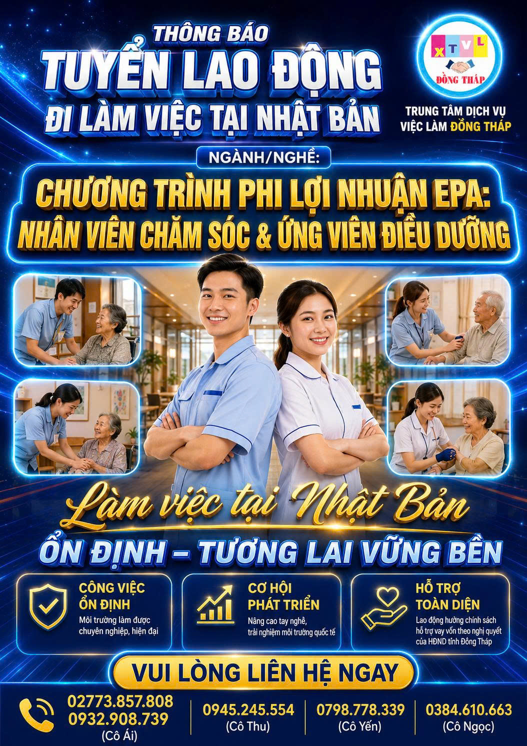 Tuyển gấp 60 nam nư làm việc tại Nhật chương trình EPA đơn hàng Nhân viên chăm sóc và ứng viên điều dưỡng
