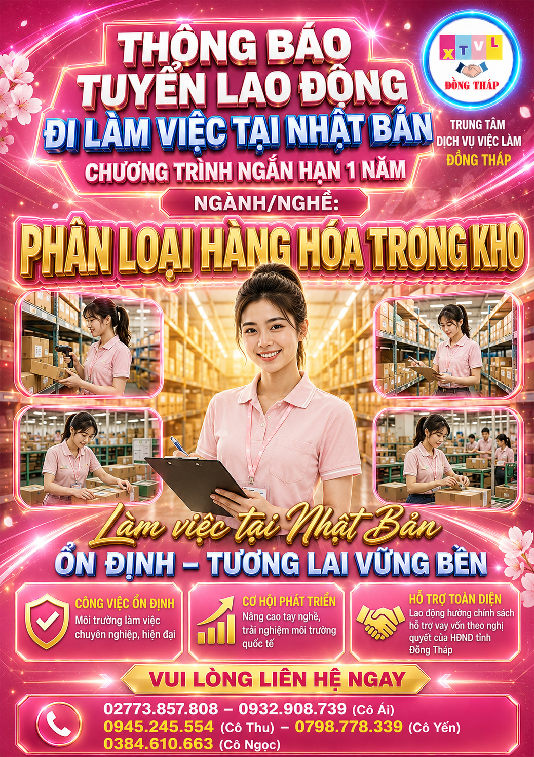 Tuyển gấp  30 nữ làm việc tại Nhật Bản đơn hàng Phân loại thực phẩm trong kho