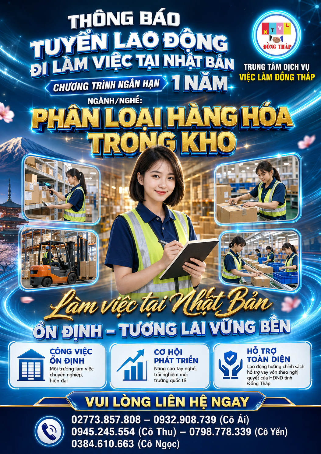 Tuyển gấp  30 nữ làm việc tại Nhật Bản đơn hàng Phân loại thực phẩm trong kho