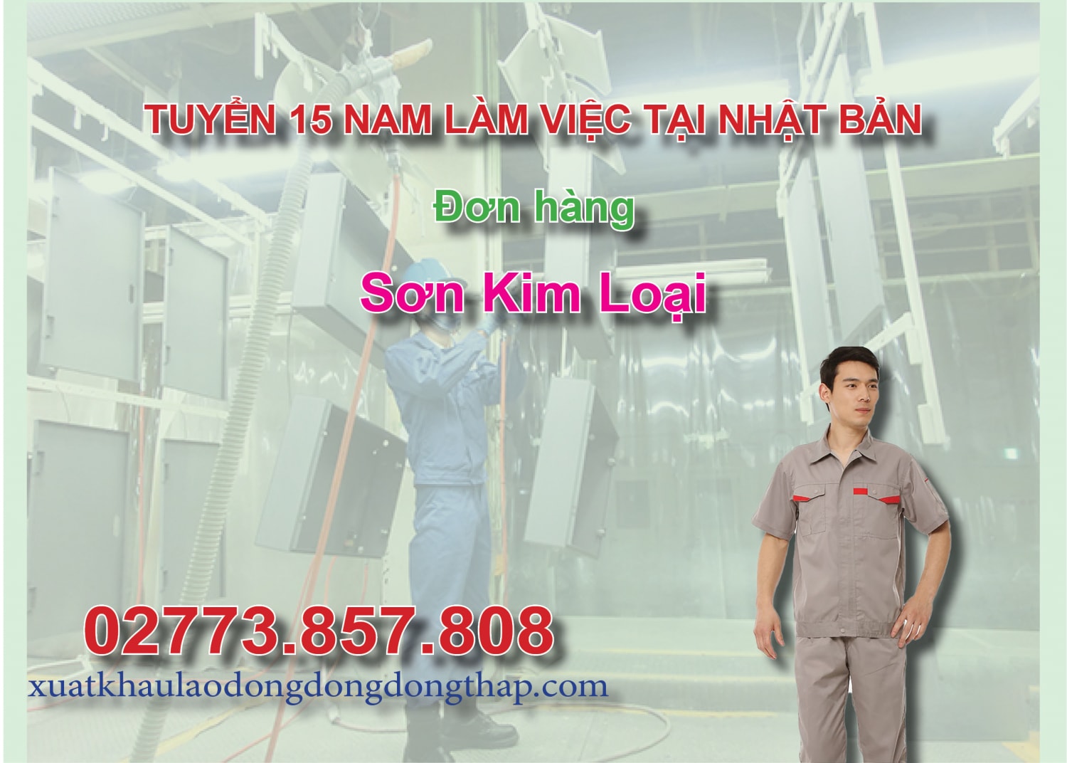 Tuyển 15 nam làm việc tại Nhật Bản đơn hàng sơn kim loại