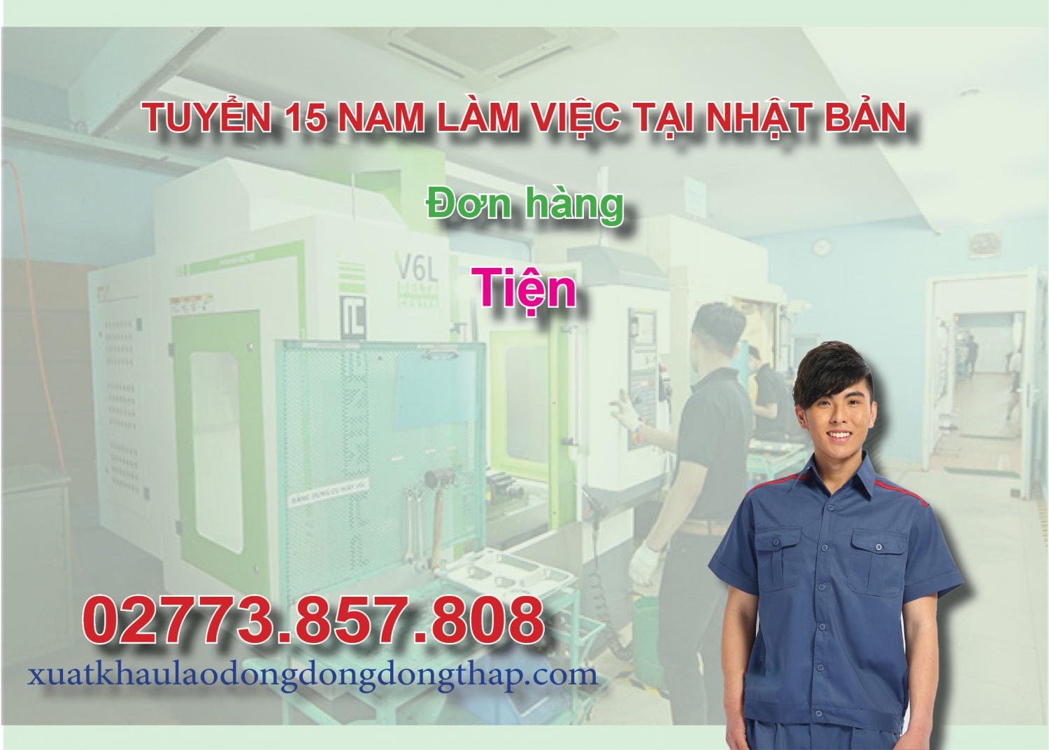 Tuyển 15 nam làm việc tại Nhật Bản đơn hàng tiện