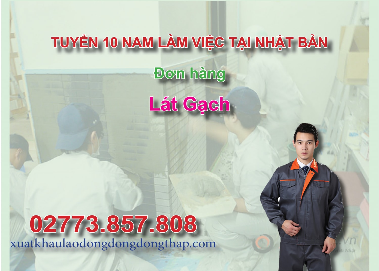Tuyển 10 nam làm việc tại Nhật Bản đơn hàng lát gạch