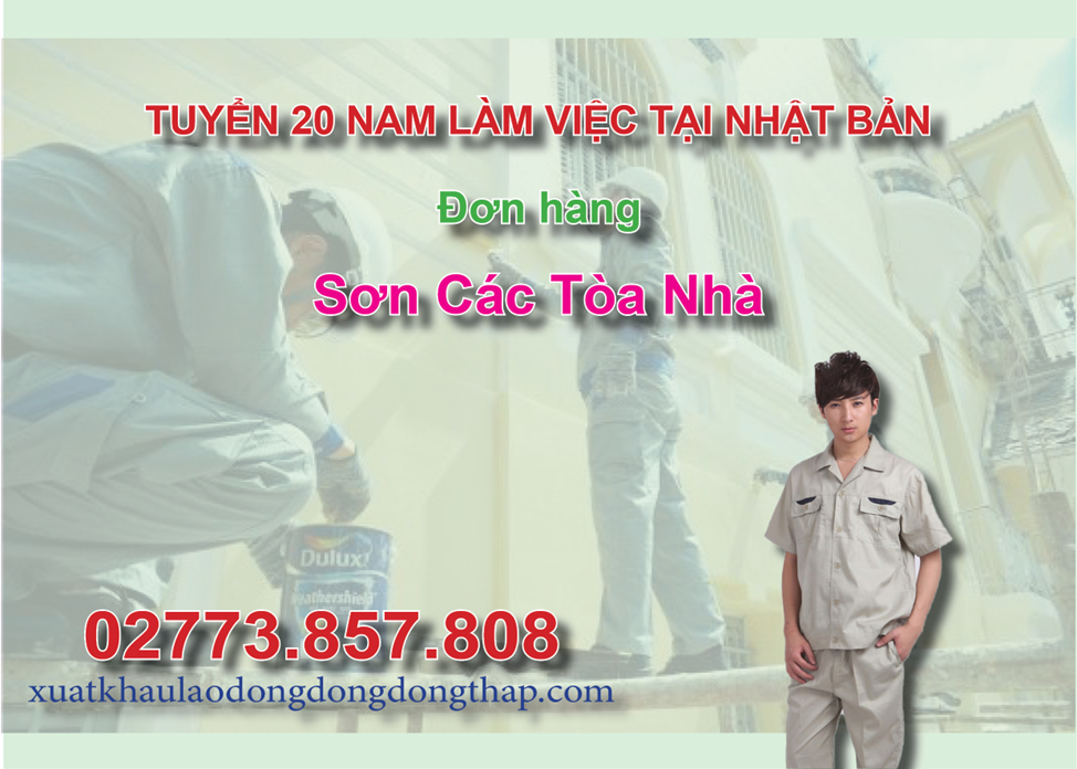 Tuyển 20 nam làm việc tại Nhật Bản đơn hàng sơn các tòa nhà